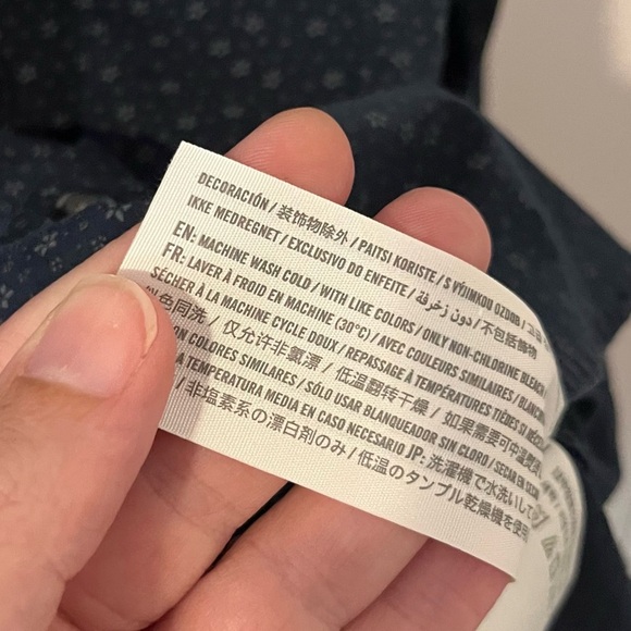 Abercrombie & Fitch Men’s Button Down Super Slim Stretch XS Navy Blue Pattern - Picture 6 of 10